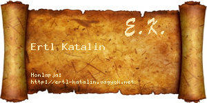 Ertl Katalin névjegykártya
